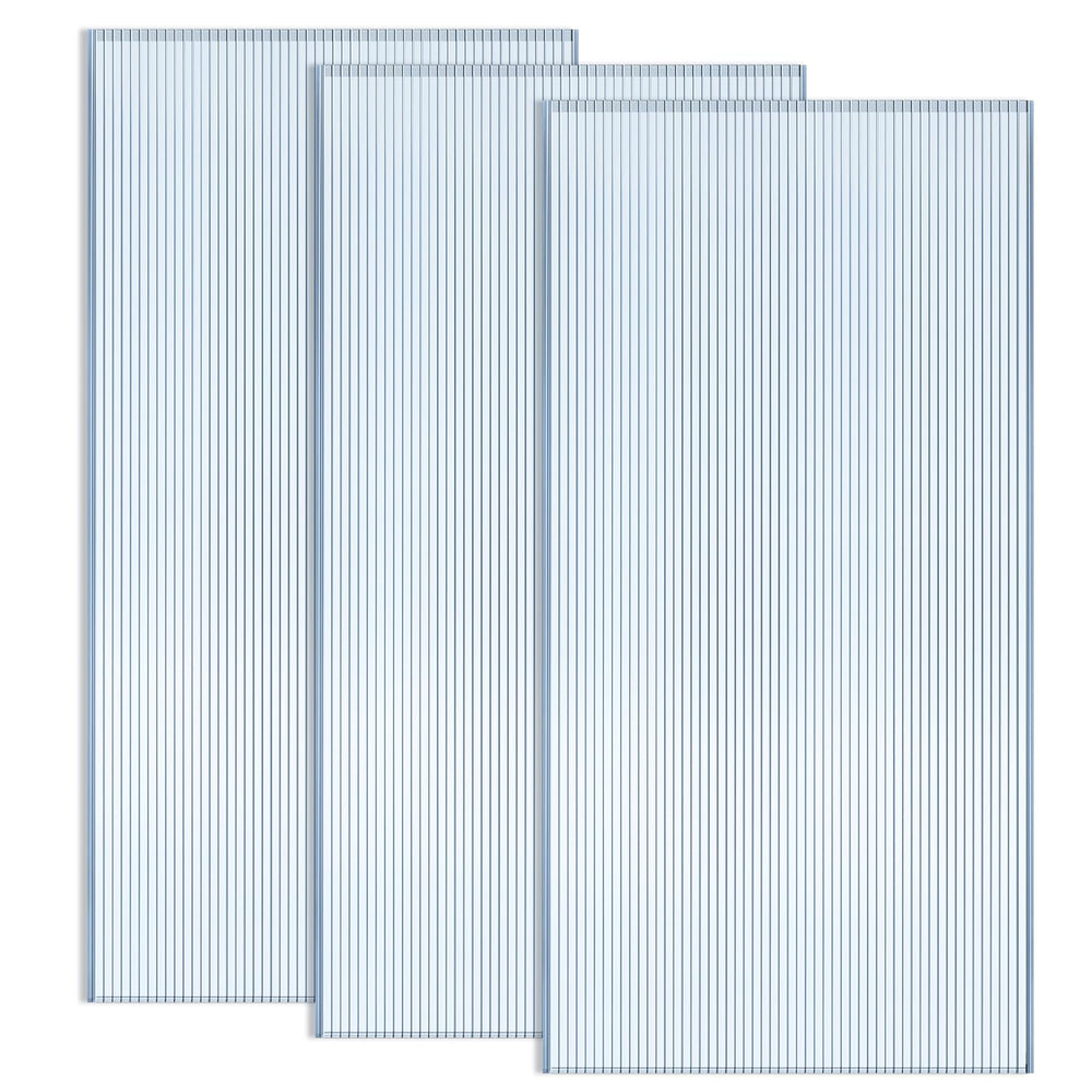 Hotop front view of three packaged panels showing clear protective coverage and durability