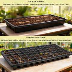 Hourleey 72-cell plug tray top view showing individual cells for safe transplanting