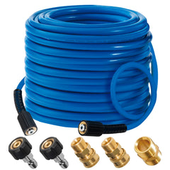 Hourleey front packaging showing hose and adapters, easy identification benefit