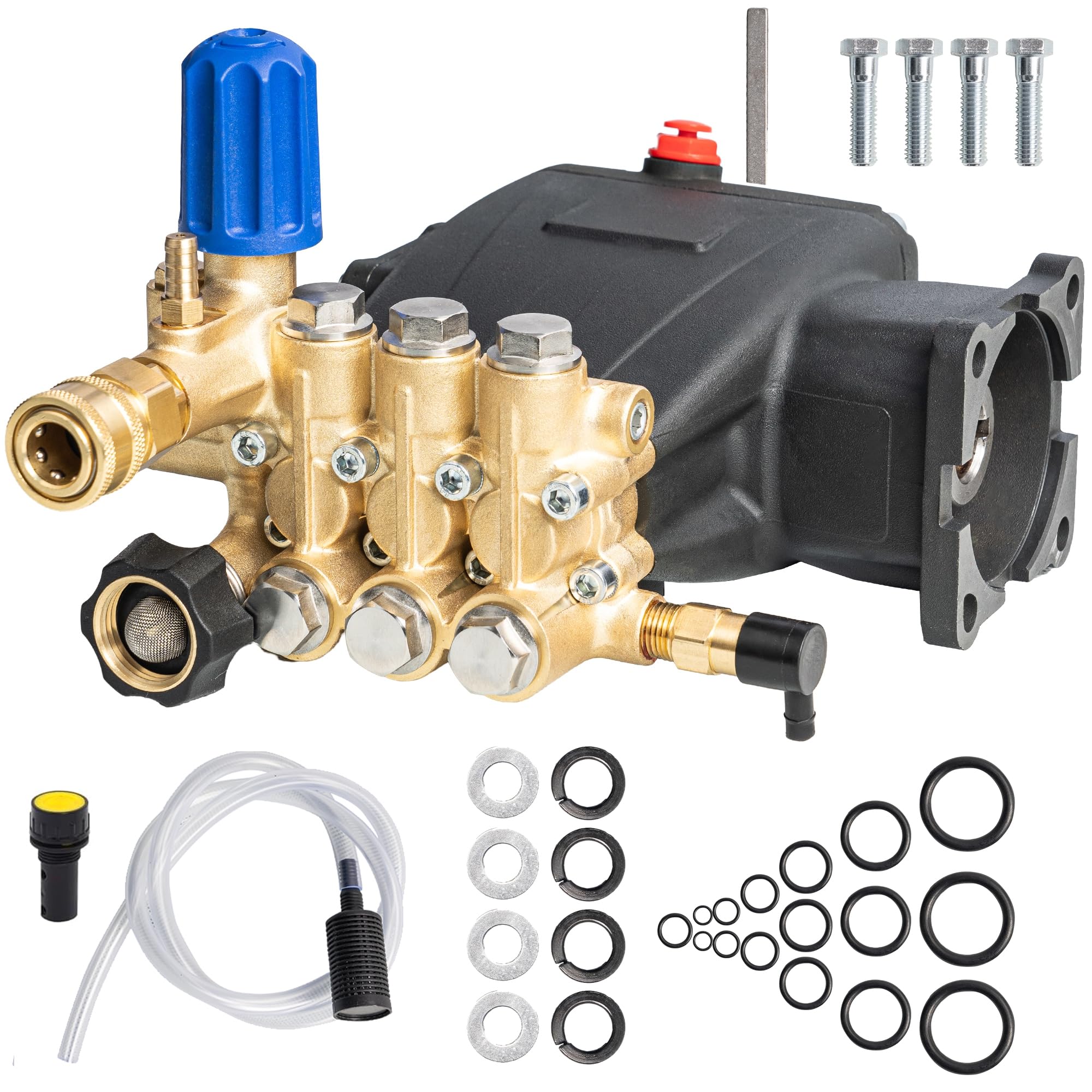 Hourleey pump front view showing robust construction and fast installation benefit