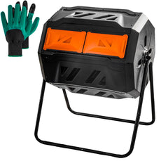Hourleey front view of dual-chamber bin showing capacity and easy access benefits