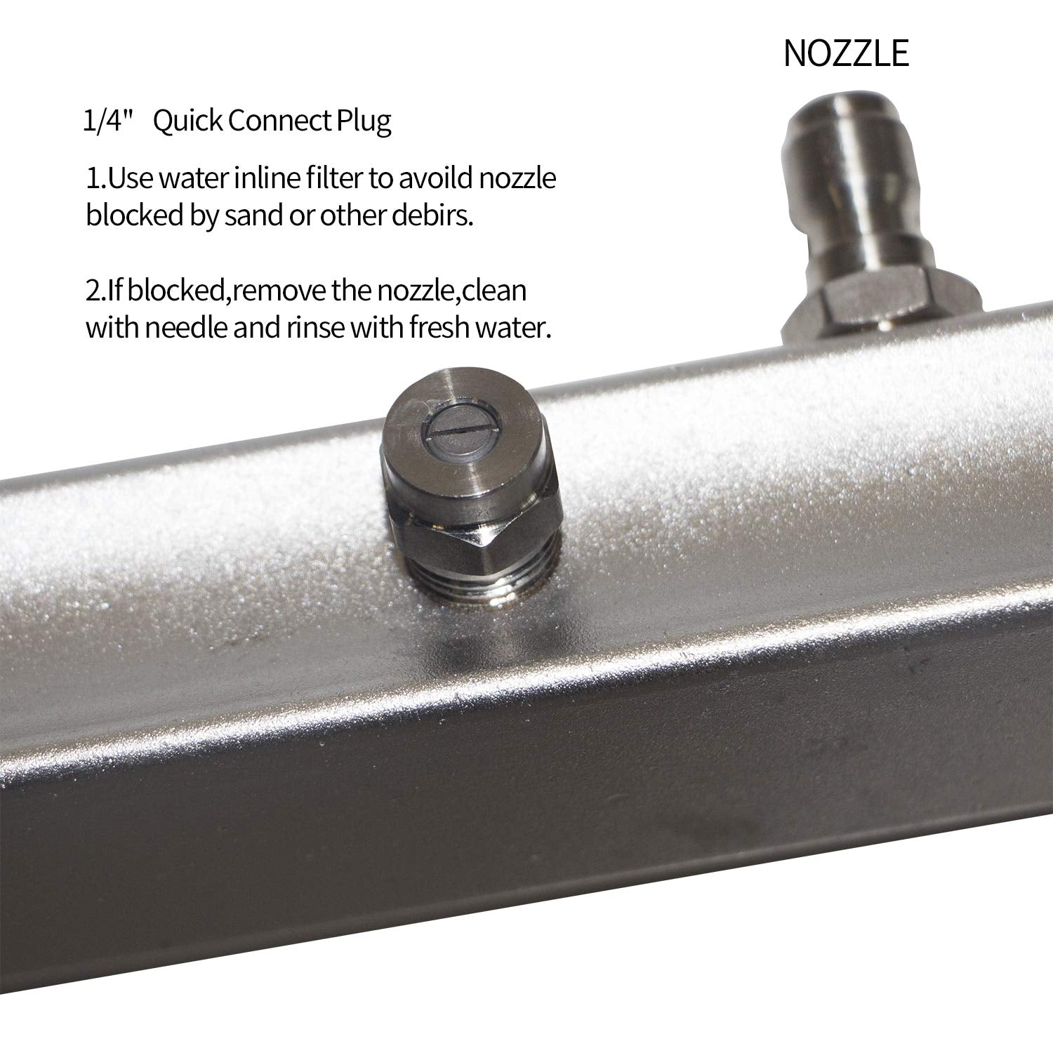 Hourleey close-up of four high-pressure nozzles highlighting durable spray tips for thorough cleaning
