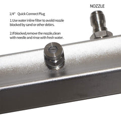 Hourleey close-up of four high-pressure nozzles highlighting durable spray tips for thorough cleaning