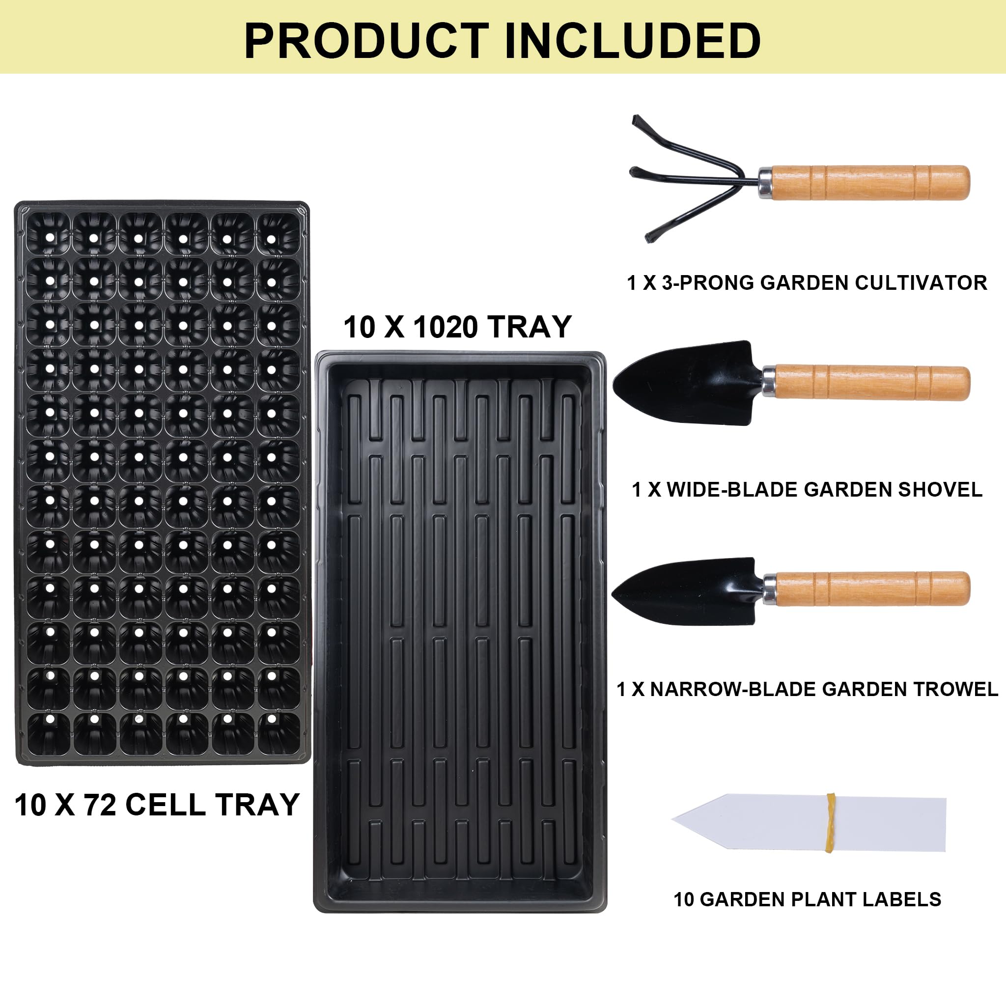 Hourleey tray next to a hand showing scale for easy handling and transport