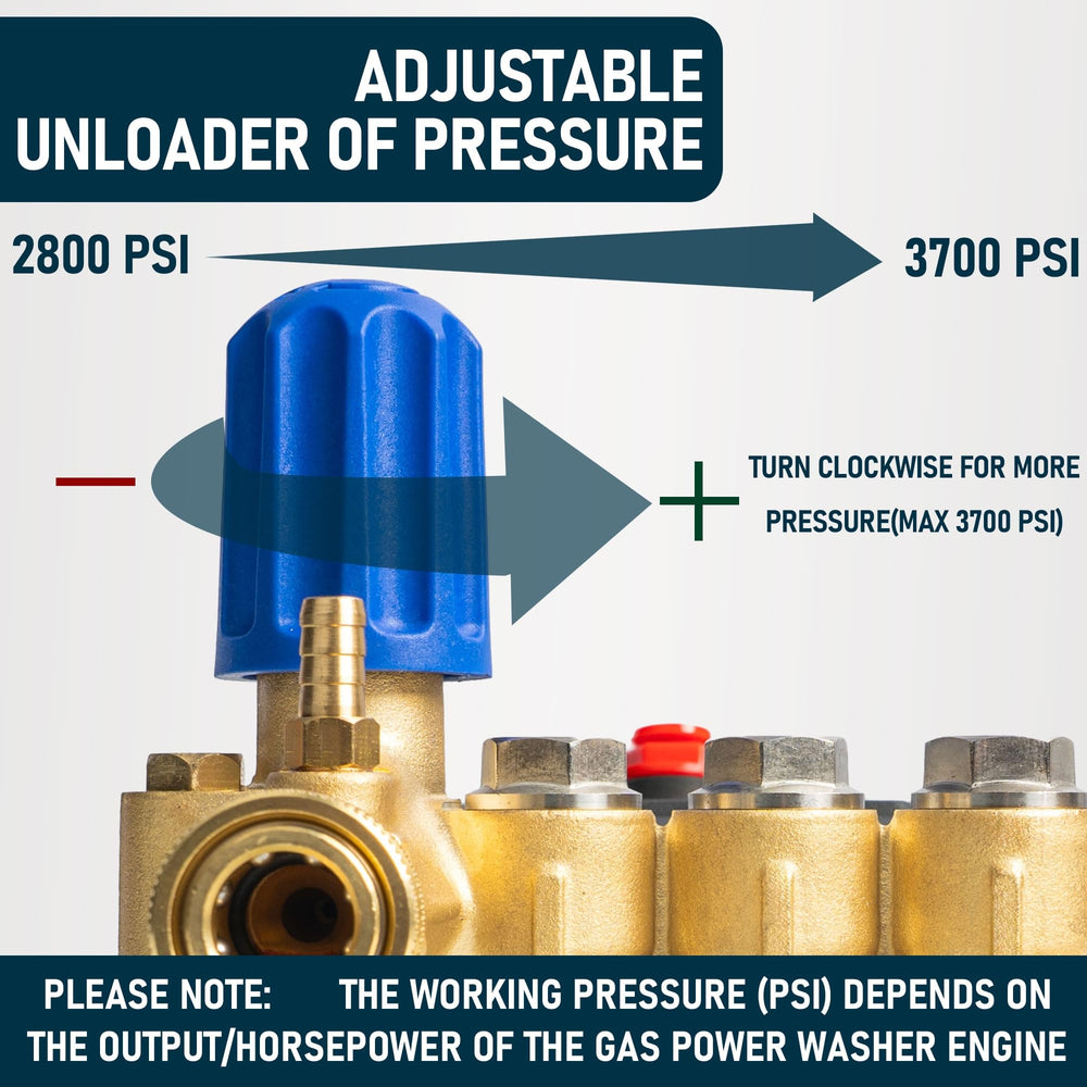 Hourleey adjustable unloader valve detail enabling precise pressure control