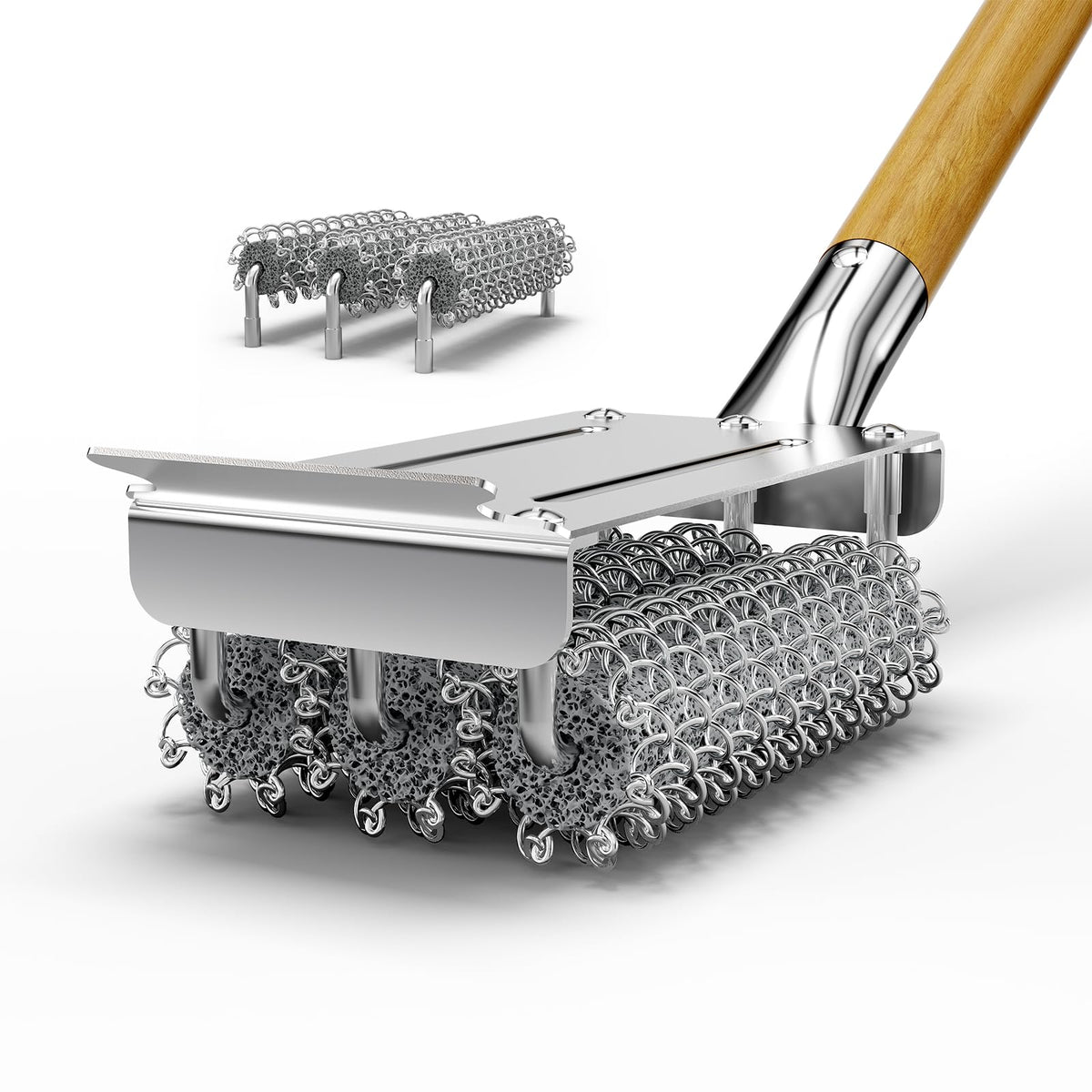 HOUSE AGAIN front view of bristle-free grill brush showing full kit benefit