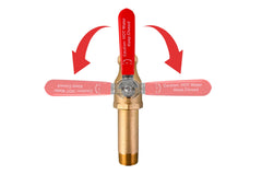 House Mods valve installed on a water heater showing fast flushing and debris removal benefit
