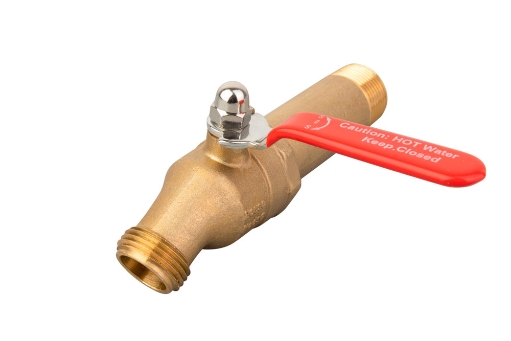 House Mods valve beside a tape roll and hose cap showing scale and ready-to-use convenience
