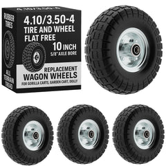 Houseables front view of 10-inch solid rubber wheel pack showing durable design and immediate replacement benefit