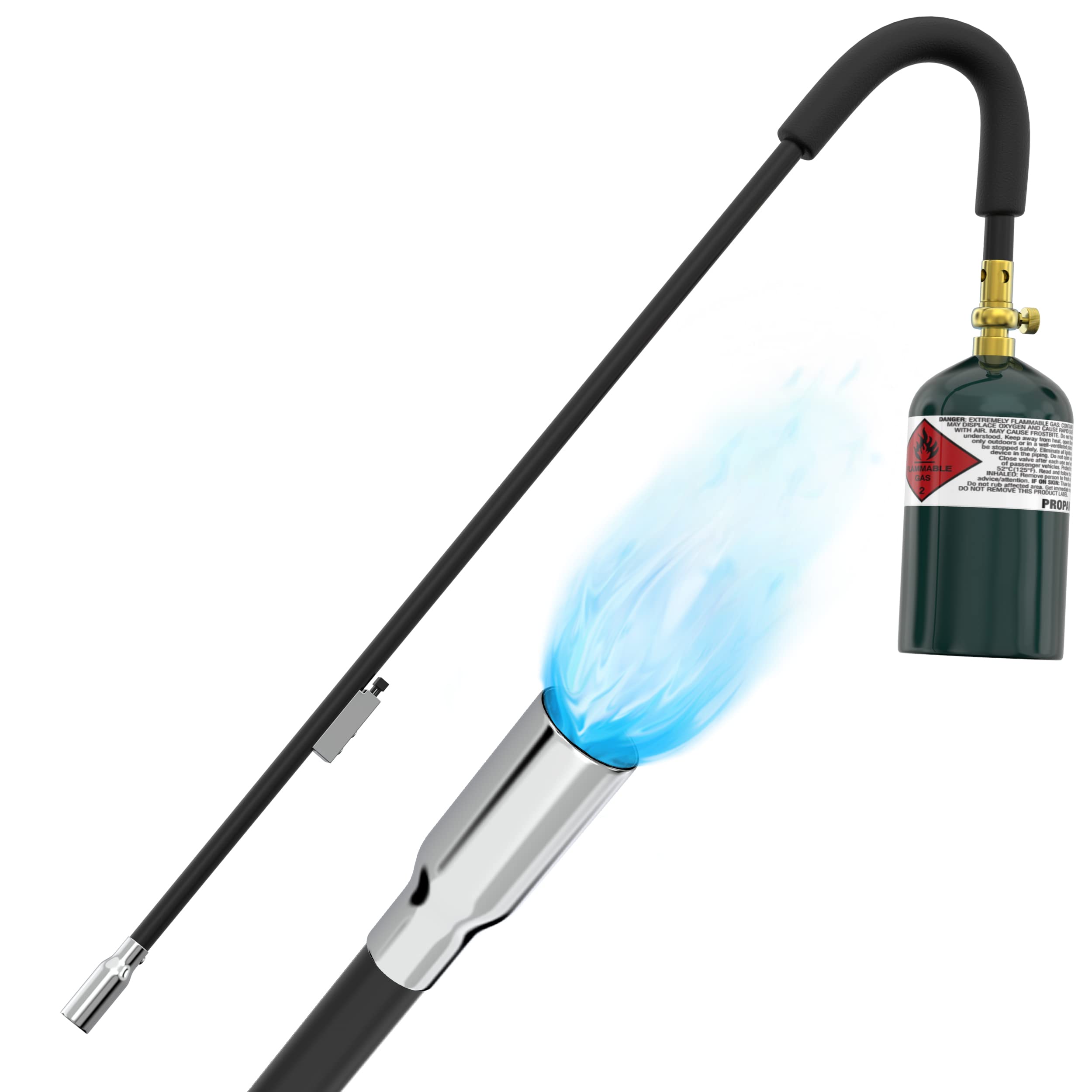Houseables weed torch front view showing full length and safe reach