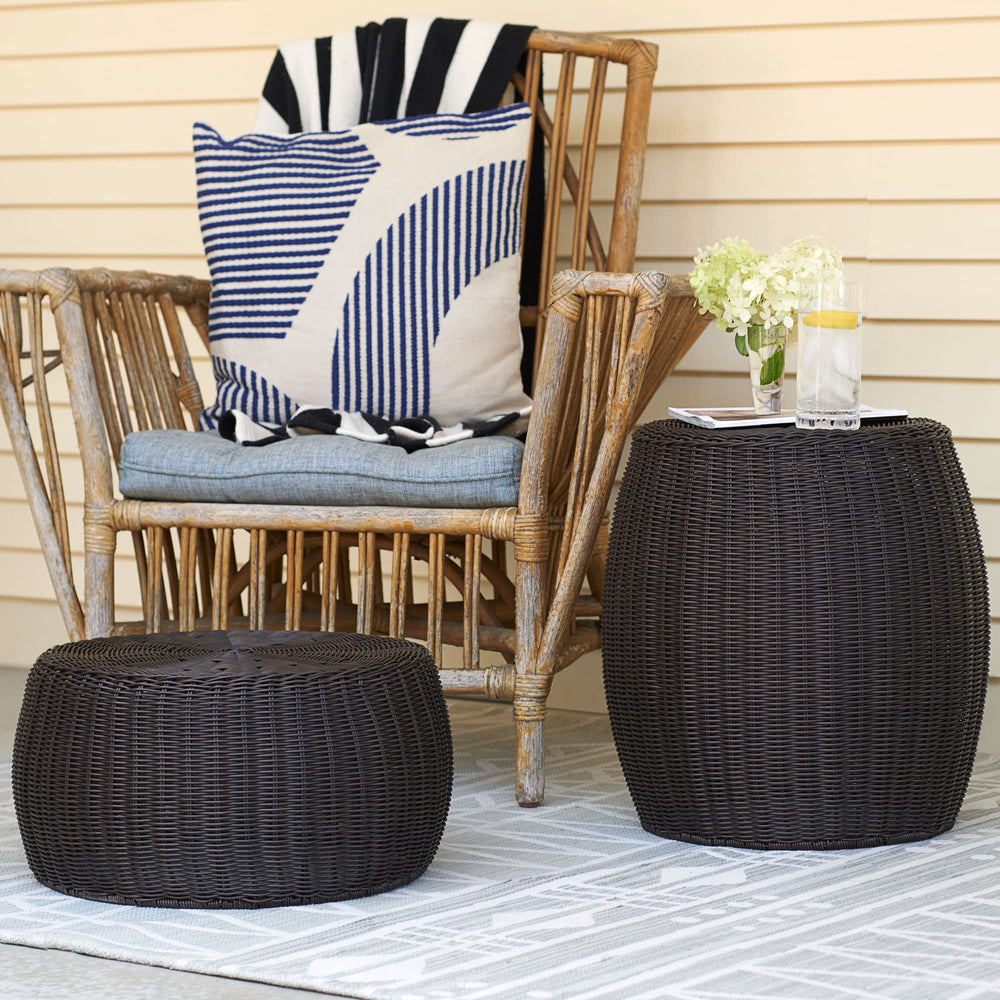 Household Essentials detail of concealed metal frame and tight resin weave strength