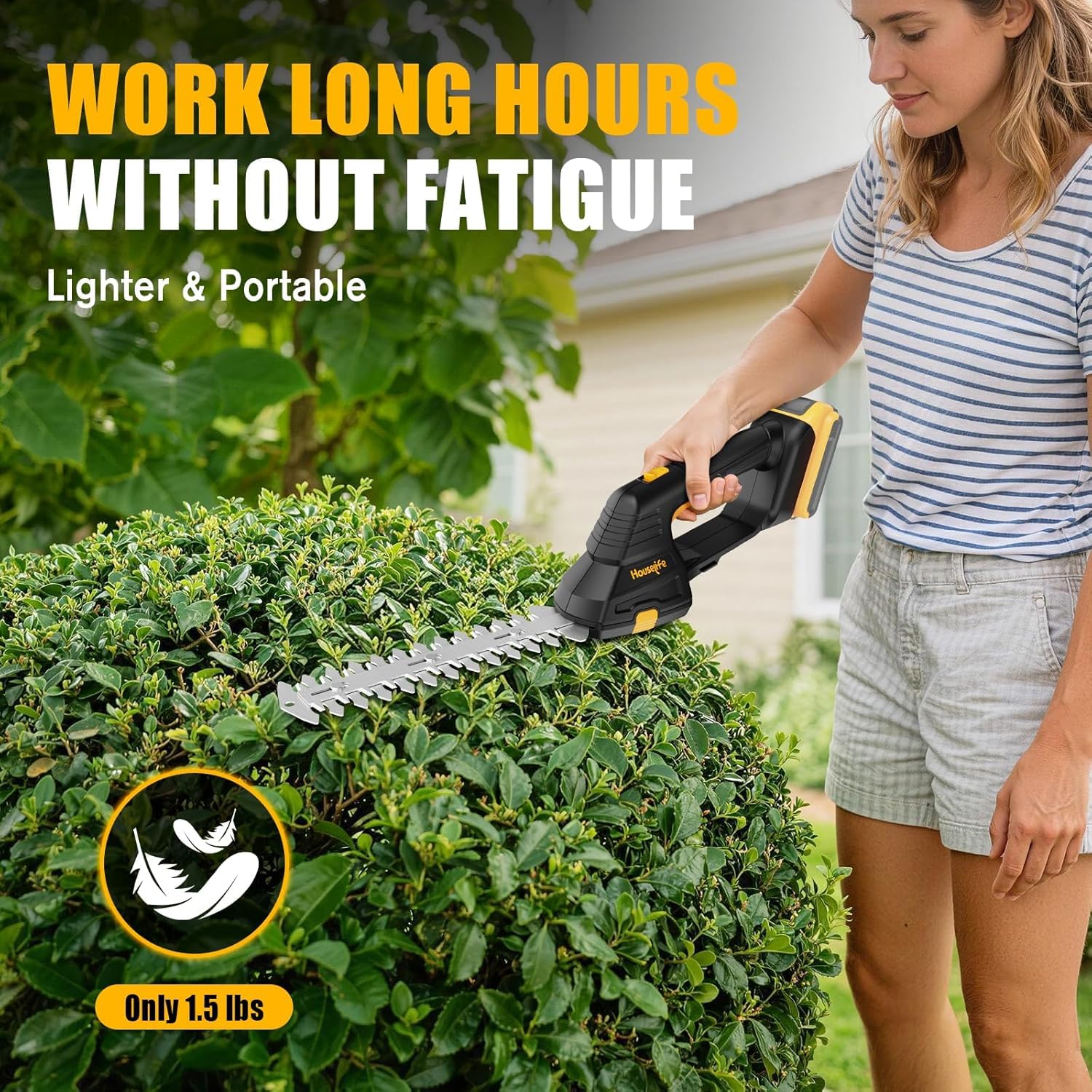 Houselife dual safety switches and ergonomic grip for secure operation