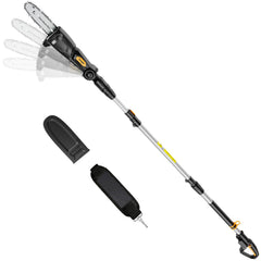 Houselife front view pole saw showing compact head and bar, easy handling benefit