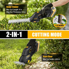 Houselife grass shear edging a flower bed for neat lawn borders