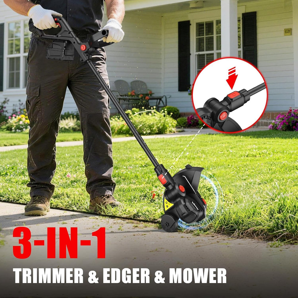 Houselife mini mower mode cutting small grass patches for tidy lawn sections