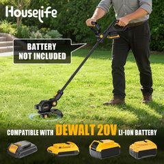 Houselife trimmer head closeup highlighting easy line replacement and clean cuts