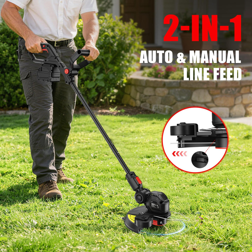 Houselife wheeled edger mode on pavement illustrating neat border and precise edging