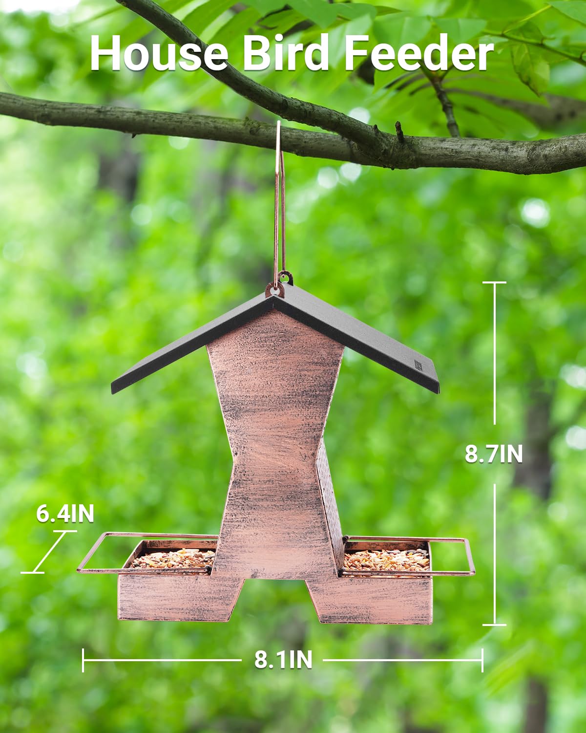 HouseSapp scale comparison with hand and seed bag illustrates 2.4 lb capacity