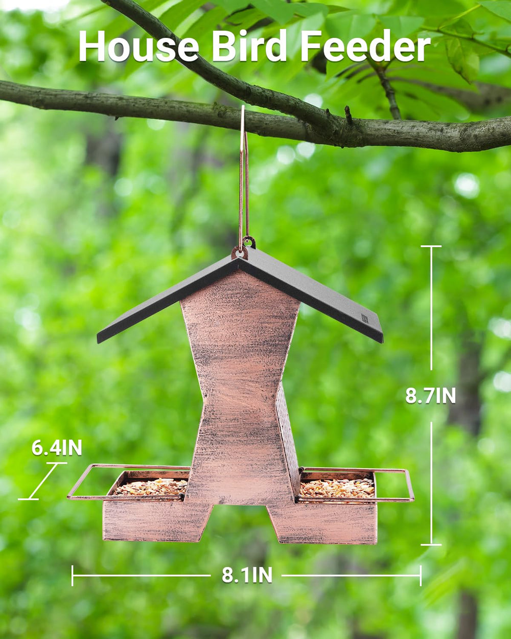 HouseSapp scale comparison with hand and seed bag illustrates 2.4 lb capacity