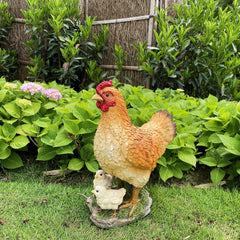 HOUSINGOD close-up of hen and chick details showing lifelike family scene