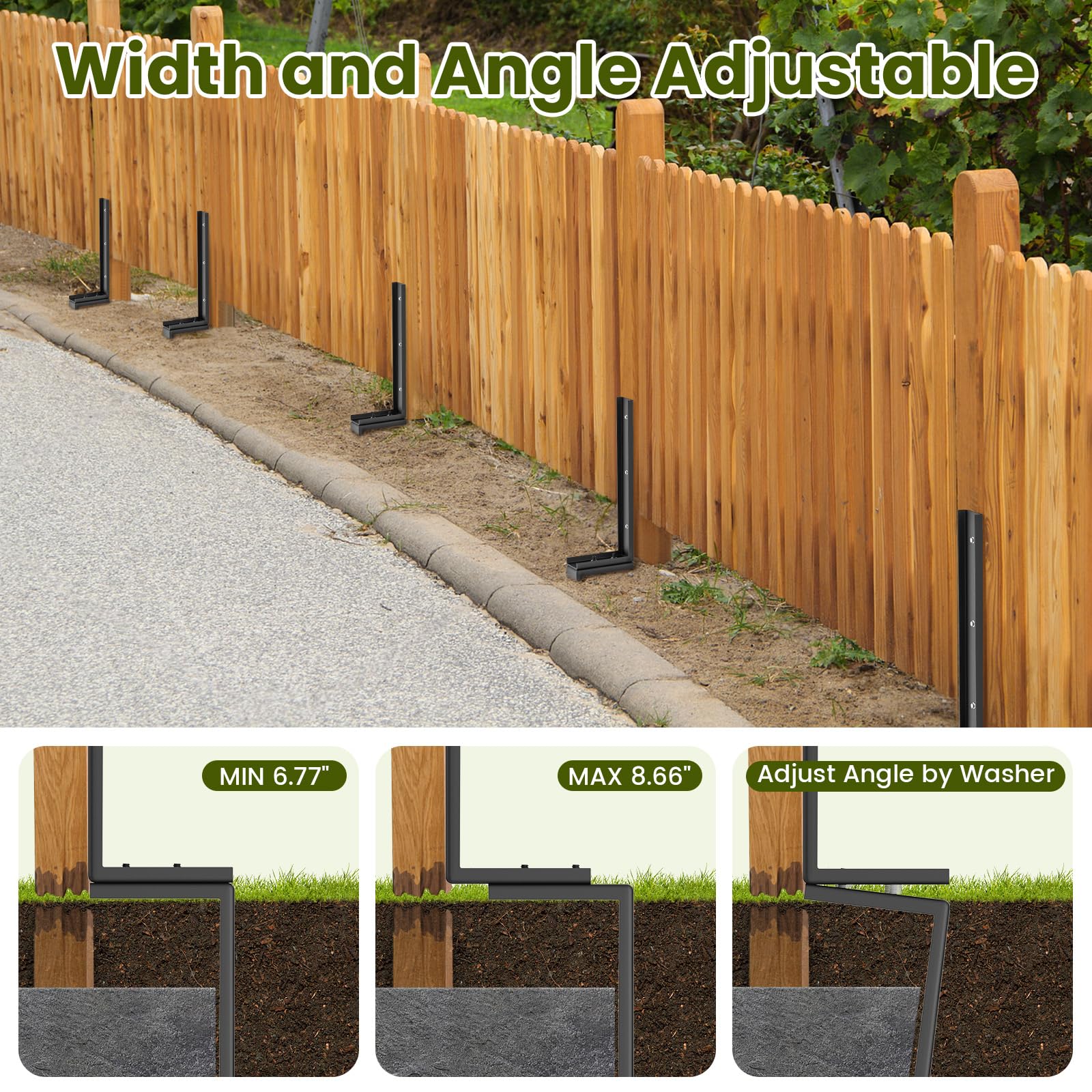 Housolution anchor installed on wooden fence post demonstrating restored stability