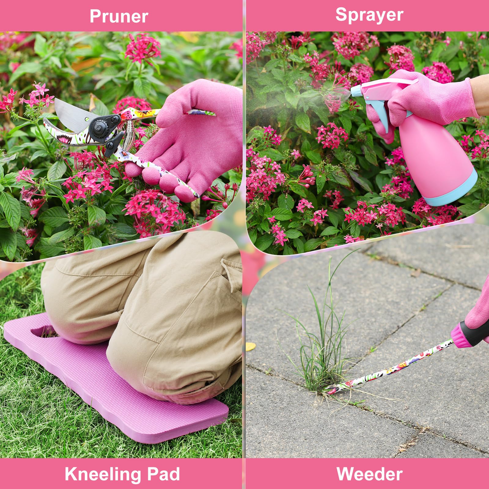 Housolution kneeling pad with gloves showing cushioned support and protection