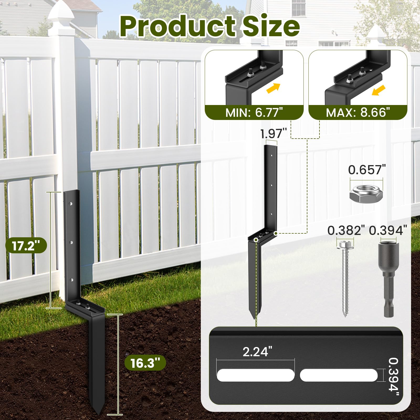 Housolution lower spike pointed tip showing easy soil penetration advantage