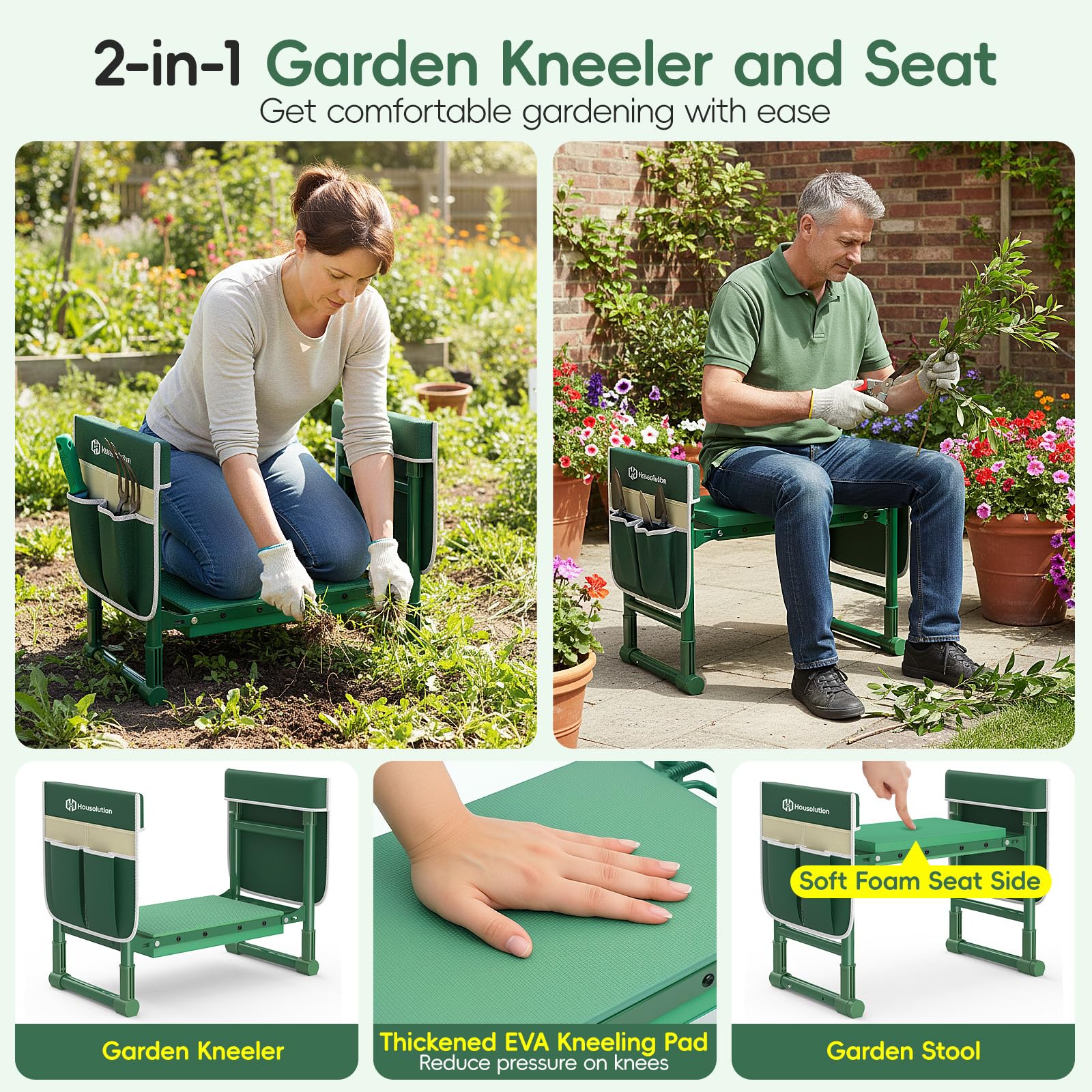 Housolution expanded seat showing sturdy frame and comfortable support