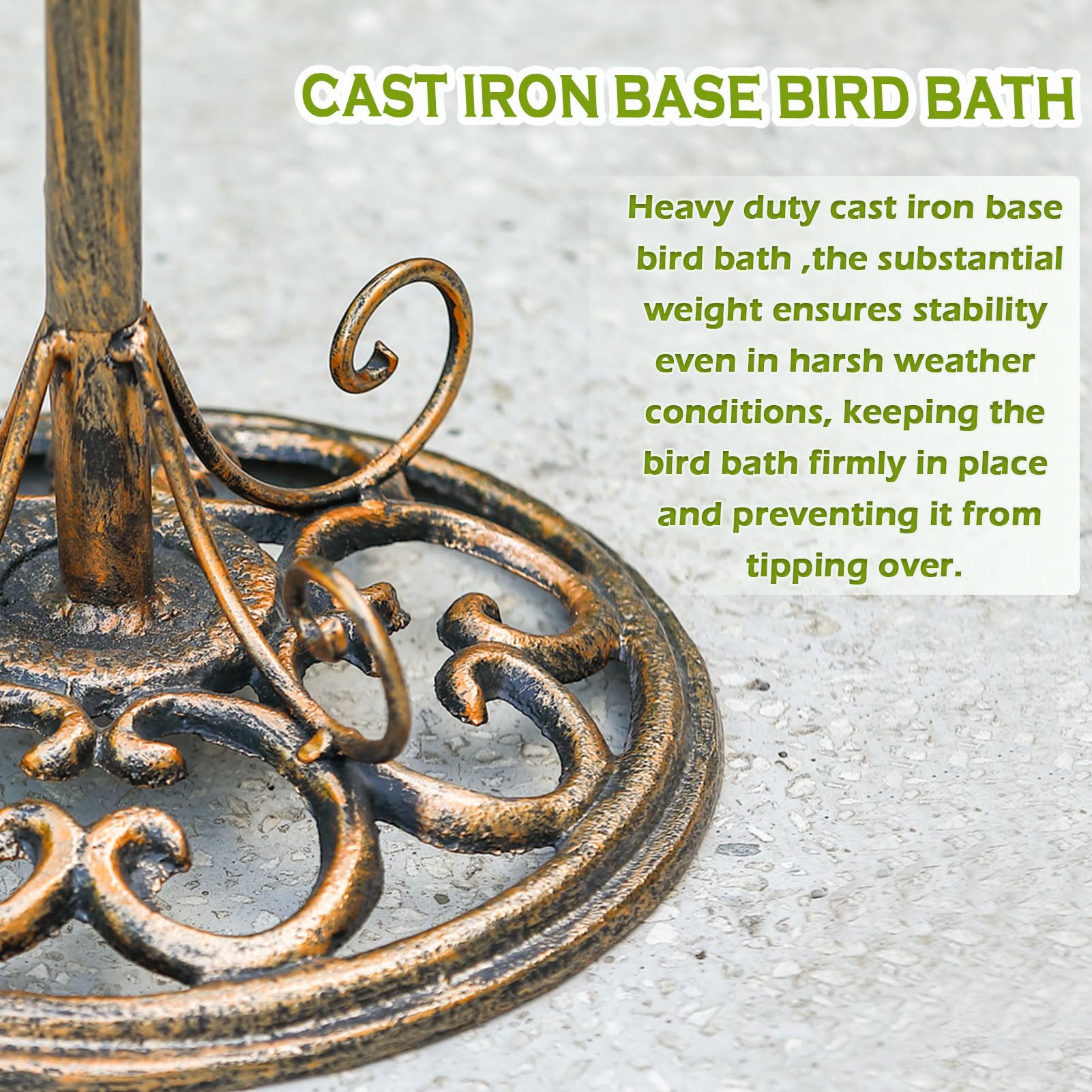 HOUYANG heavy antique-style base detail providing weight and tip resistance