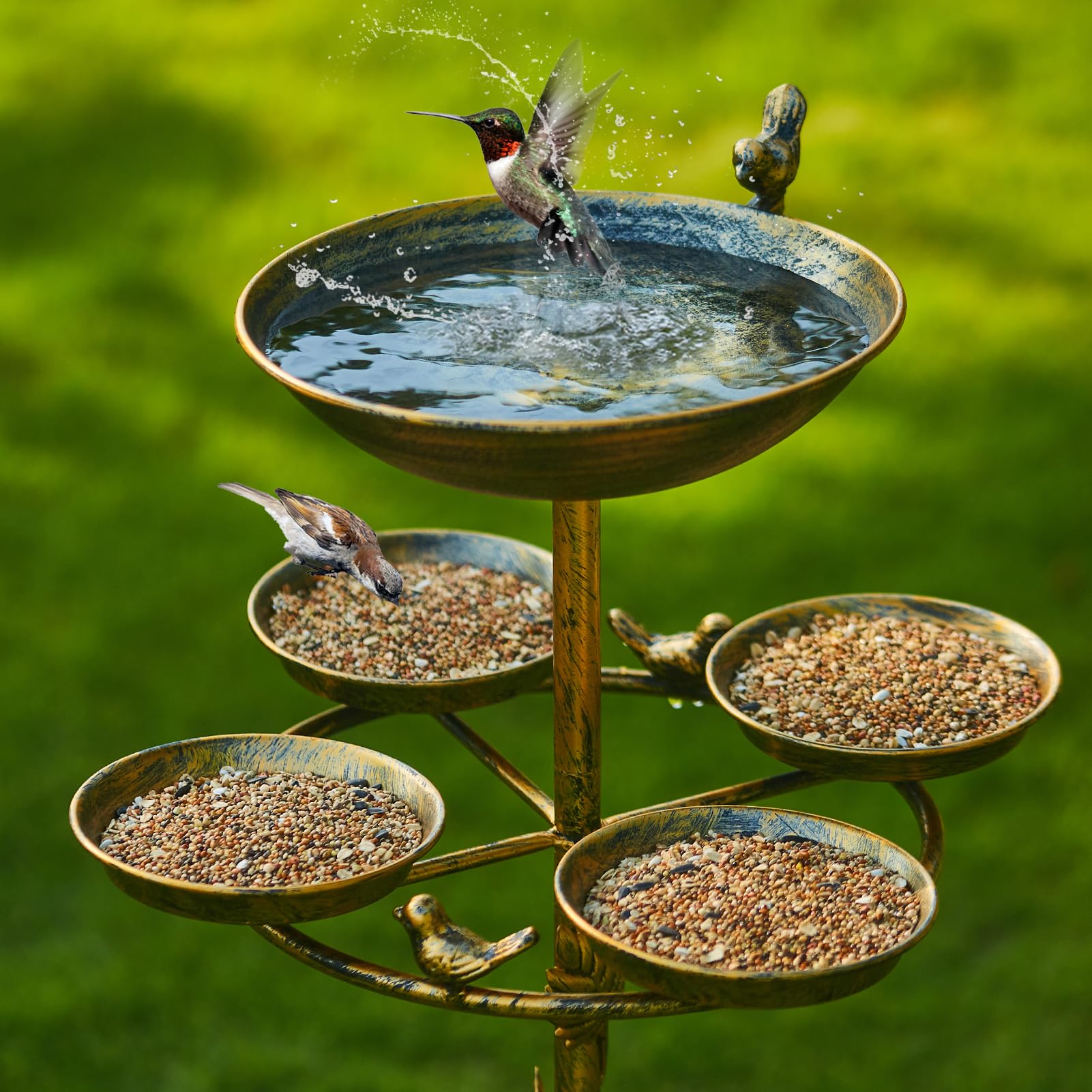HOUYANG bird bath staged in garden showing visual charm and birdwatching benefit