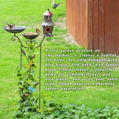 HOUYANG in-use shot of birds at feeder and bath, encourages backyard wildlife