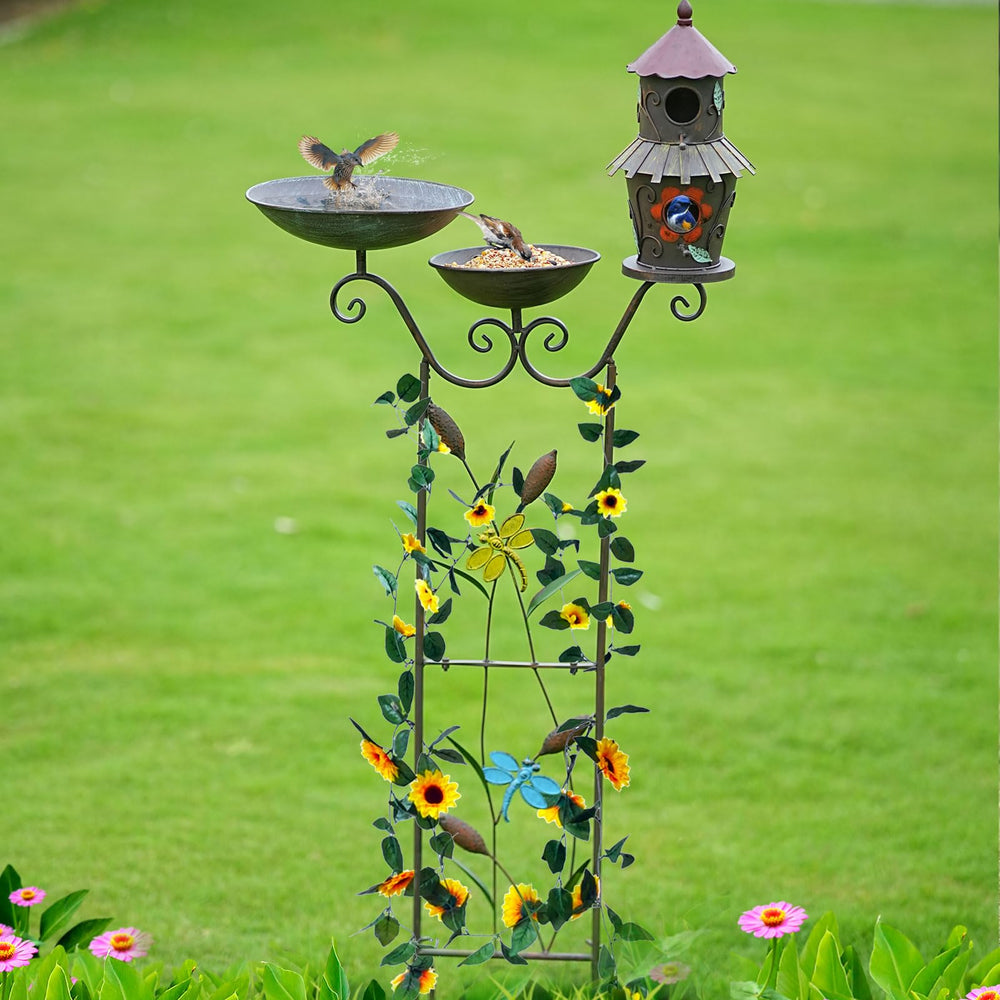 HOUYANG lifestyle patio setup with vines on trellis adding vertical greenery