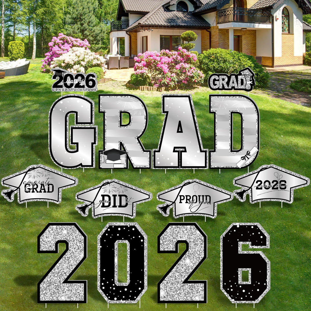 HOVACY front packaging showing 14 silver grad signs, clear celebration kit