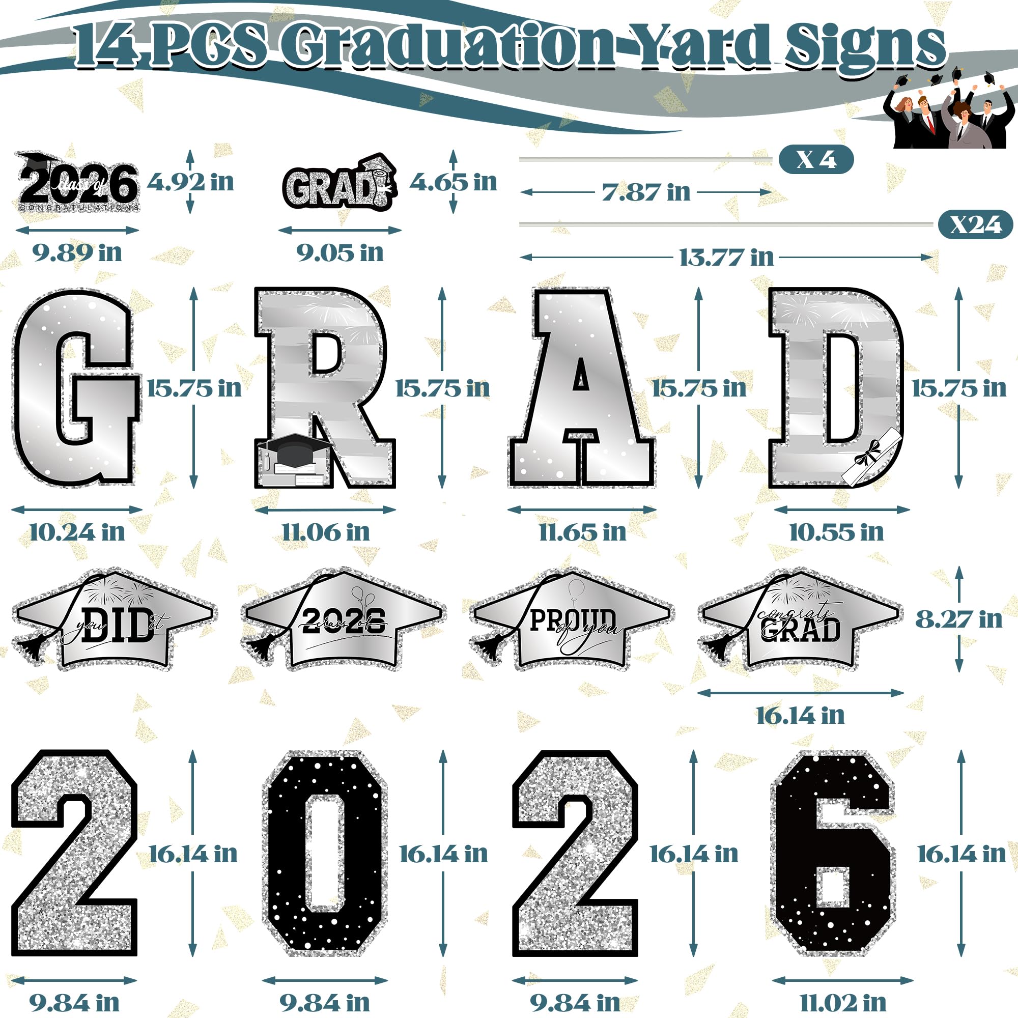 HOVACY close-up of single sign mortarboard detail, crisp readable print