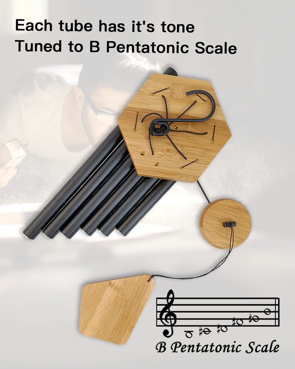 Howarmer beech wood wind catcher detail showing natural finish and durable build