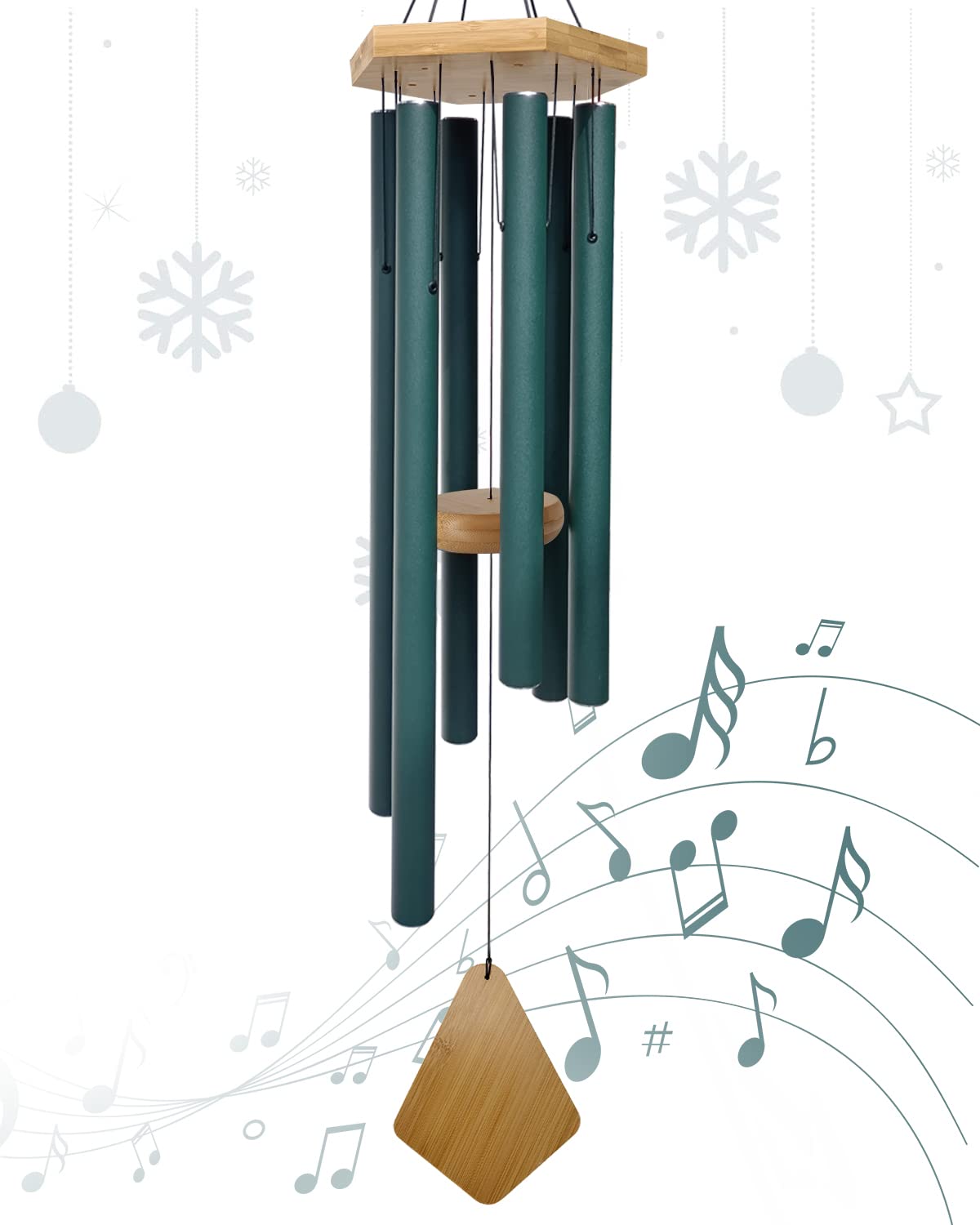 Howarmer front view showing whole chime and packaging, highlights durability