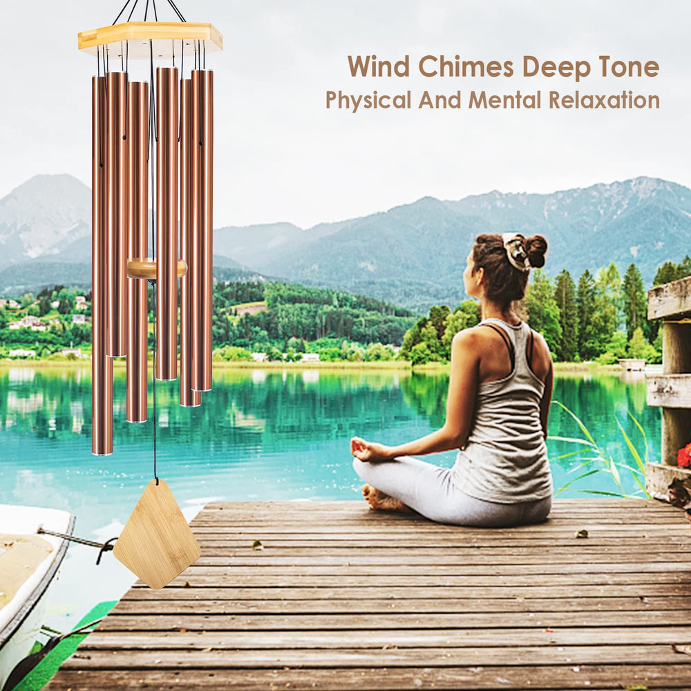 Howarmer wind chime hanging in garden patio delivering calming ambient sound