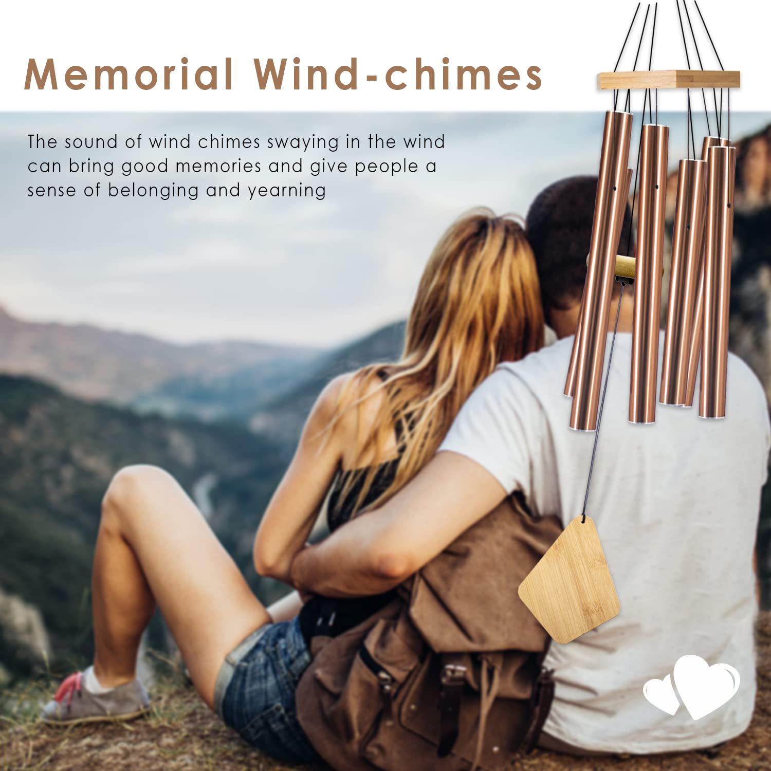 Howarmer chimes in memorial display providing thoughtful remembrance