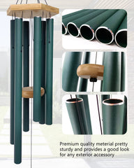 Howarmer close-up of aluminum tubes, showing precise tuning and depth