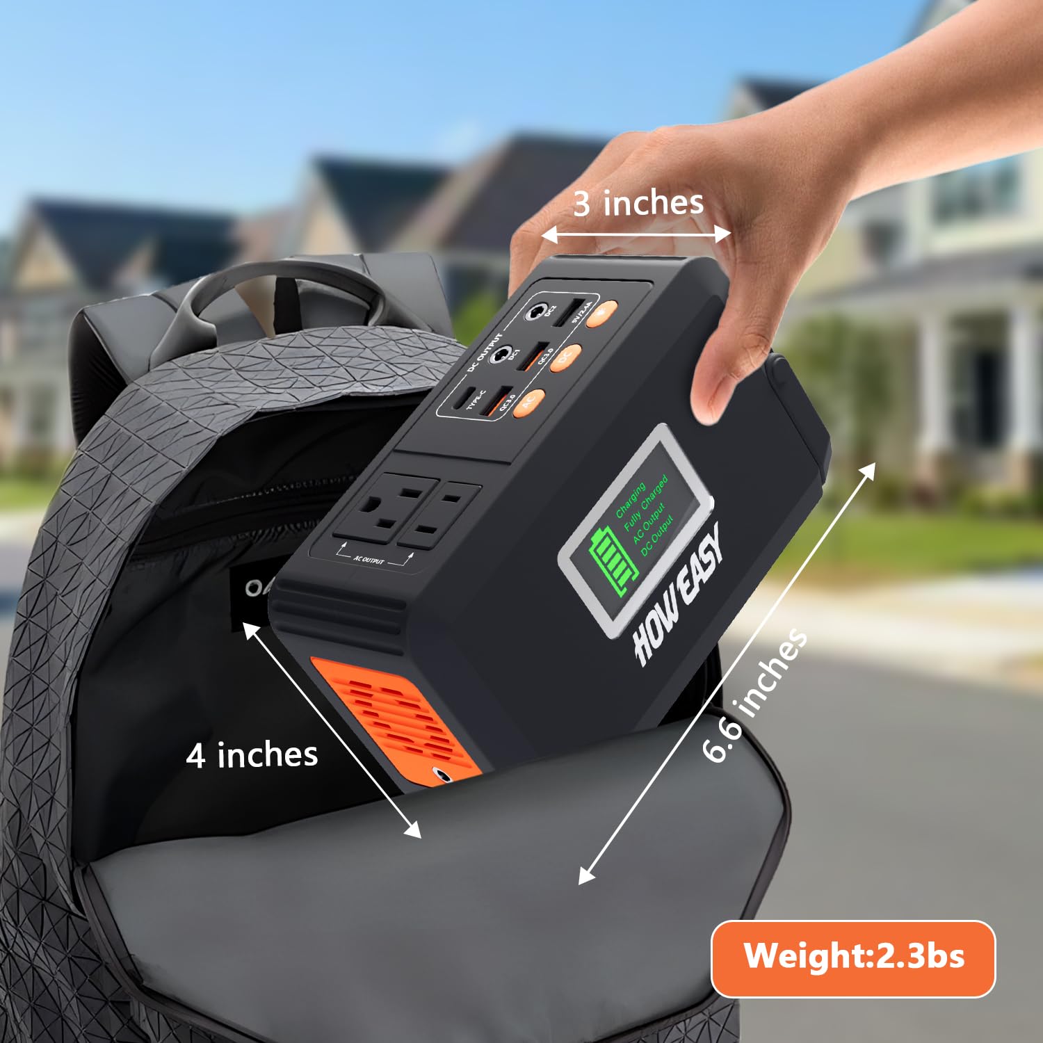 HOWEASY with included AC adapter and car charger for multiple recharge options