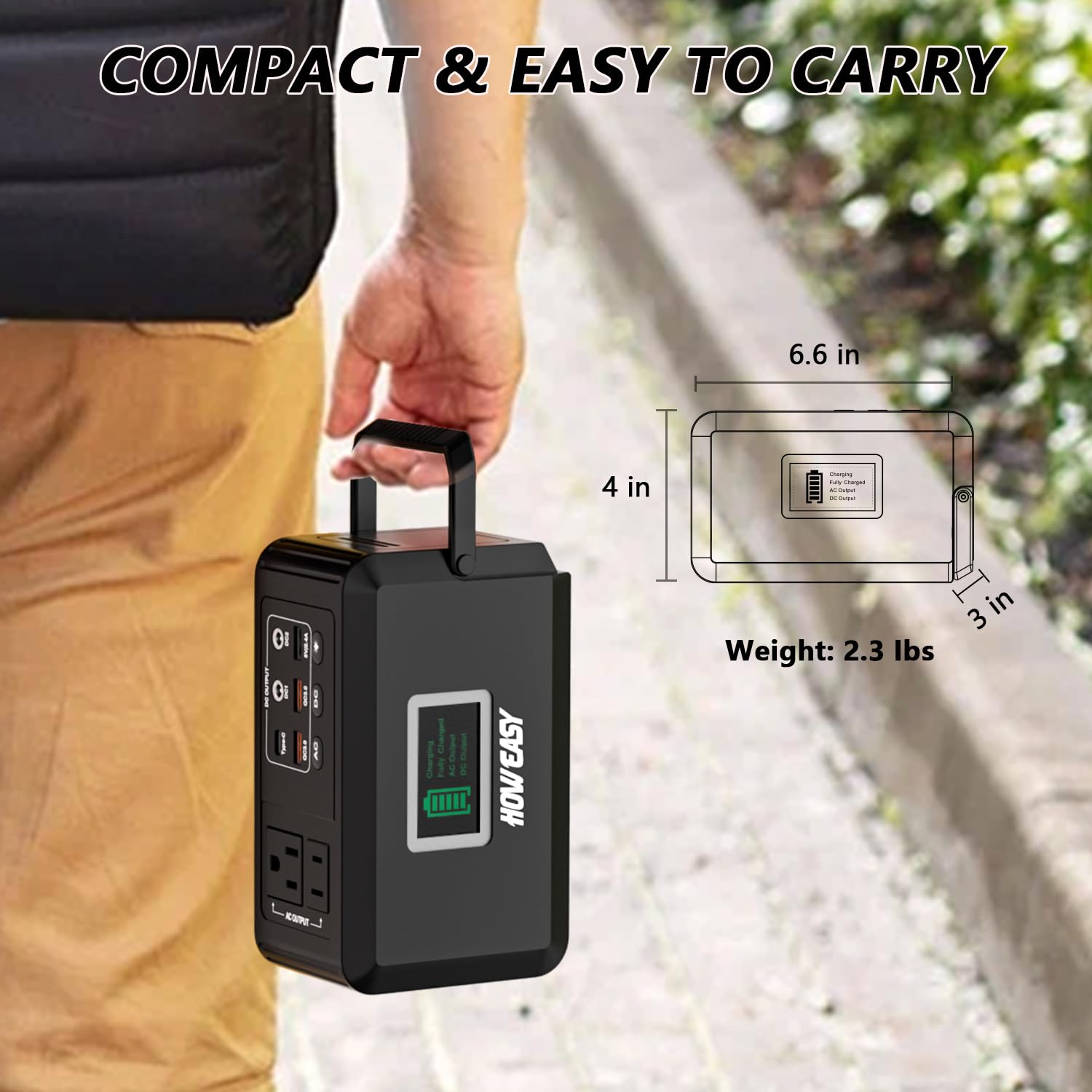 HOWEASY powering a lantern from AC outlet for reliable campsite lighting