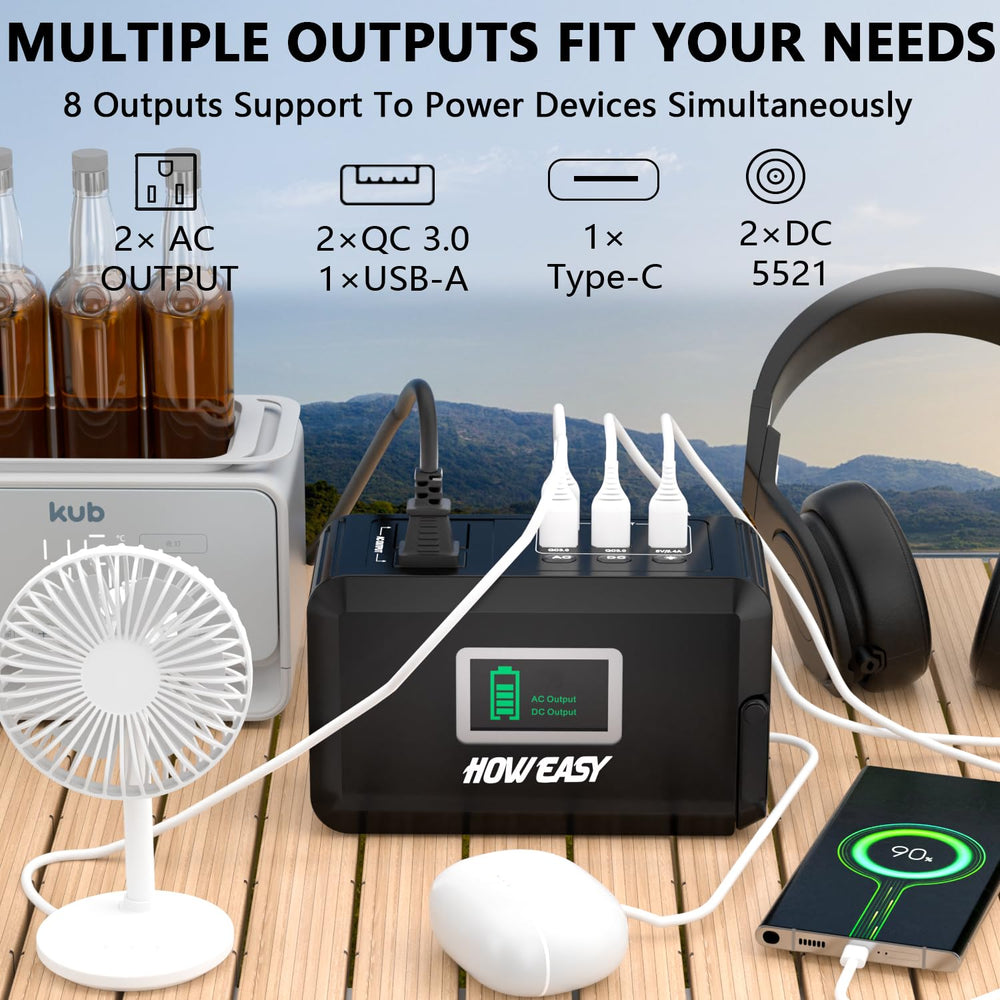 HOWEASY compact power station with handle highlighting lightweight portability