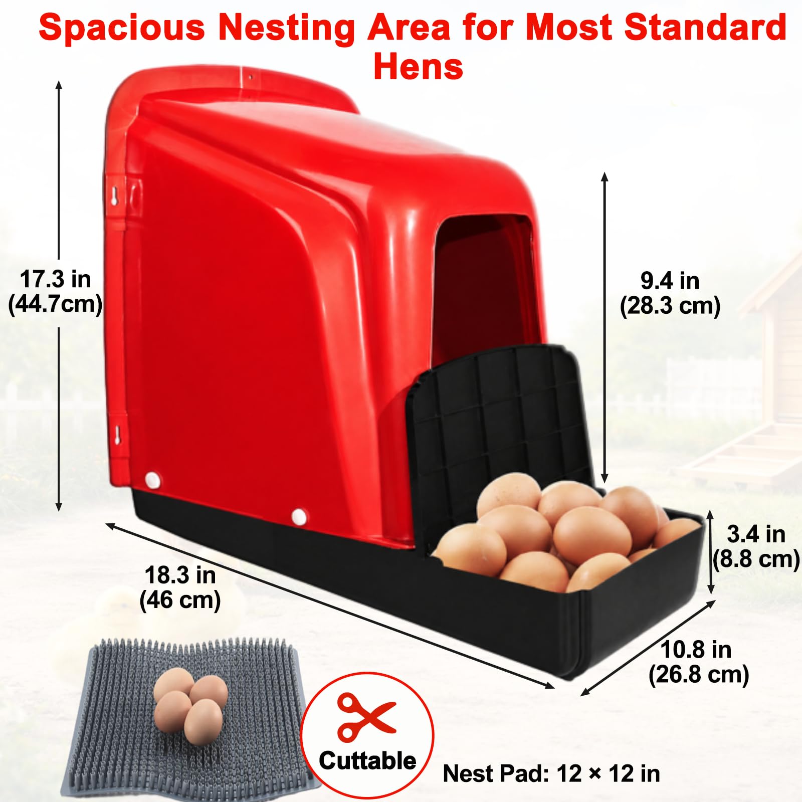 HOWUXZO nesting boxes installed in a chicken coop providing organized nest space