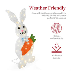HOYECHI close-up of LED bulbs on bunny frame showing even glowing detail