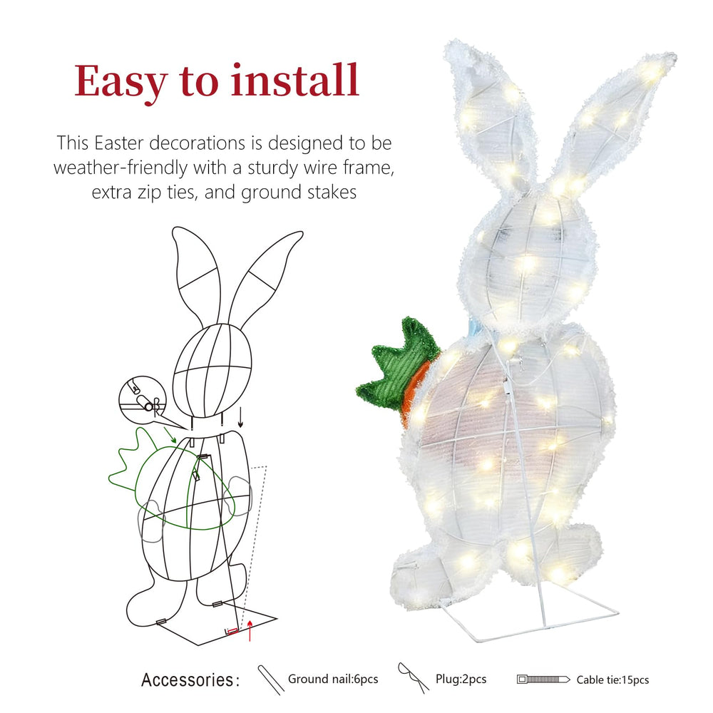 HOYECHI bunny pair on a front porch adding welcoming seasonal ambiance