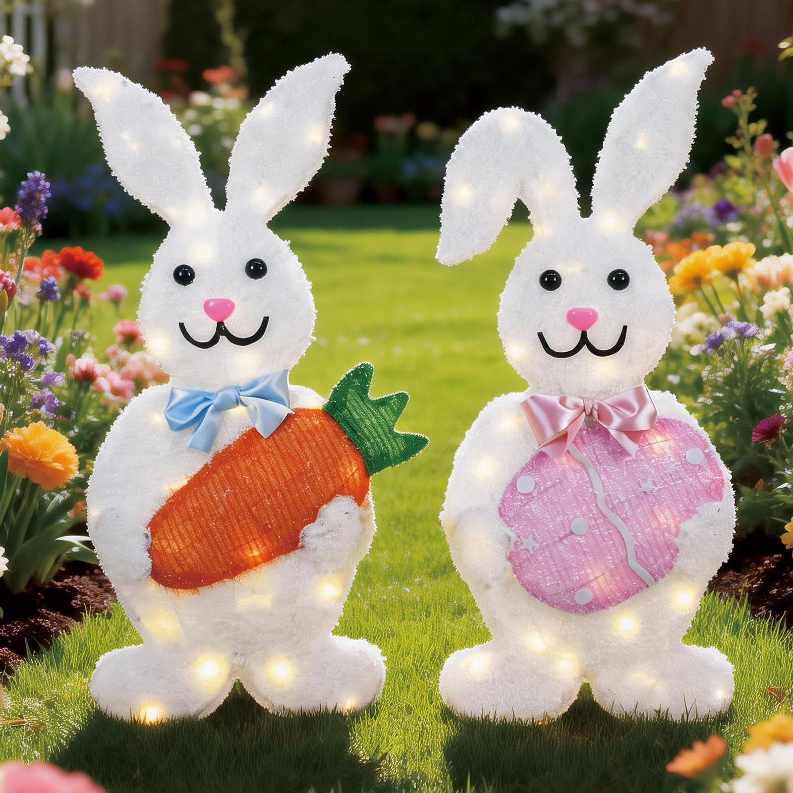 HOYECHI bunny next to chair illustrating 30-inch height and scale