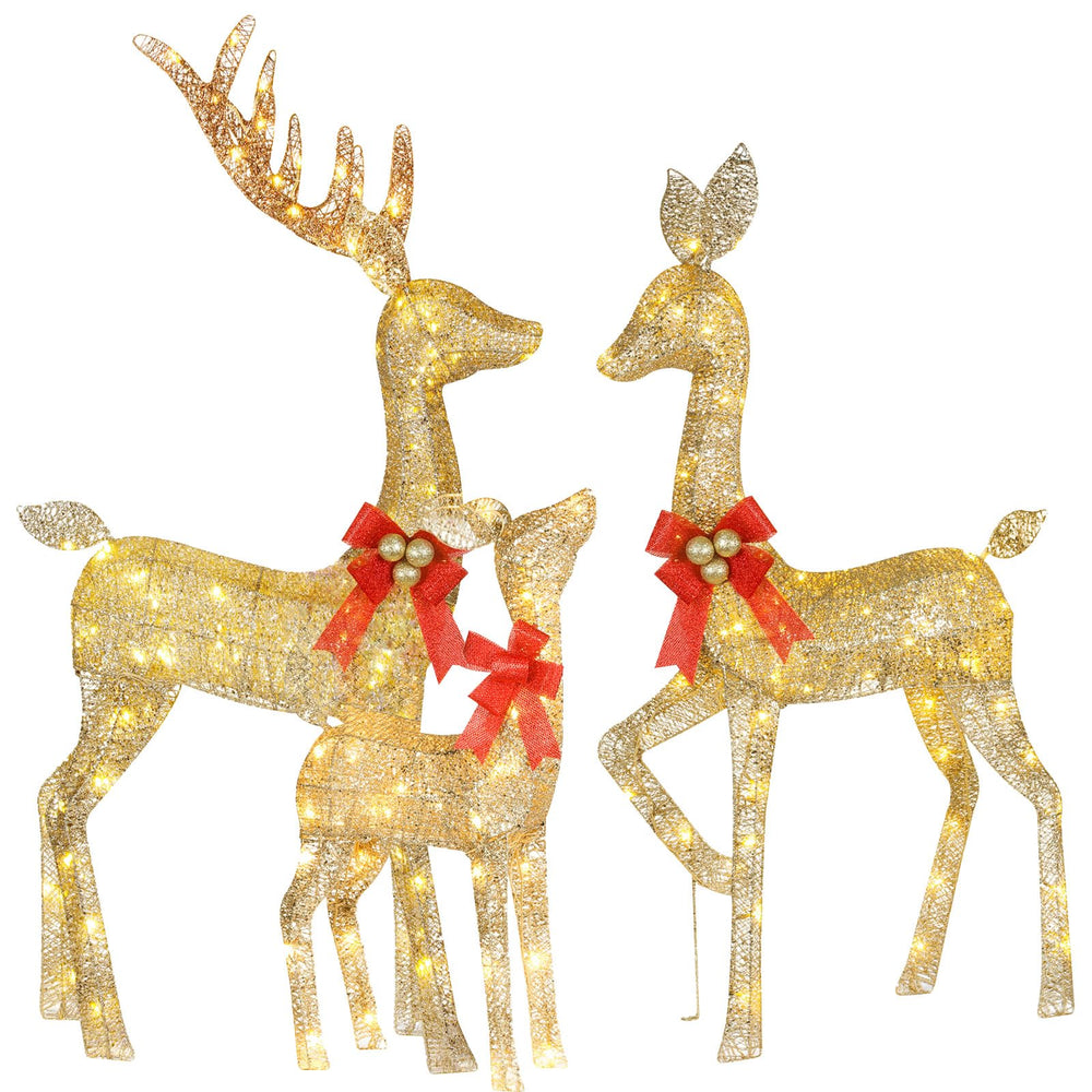 HOYECHI lifestyle family decor scene on front lawn showing welcoming holiday atmosphere