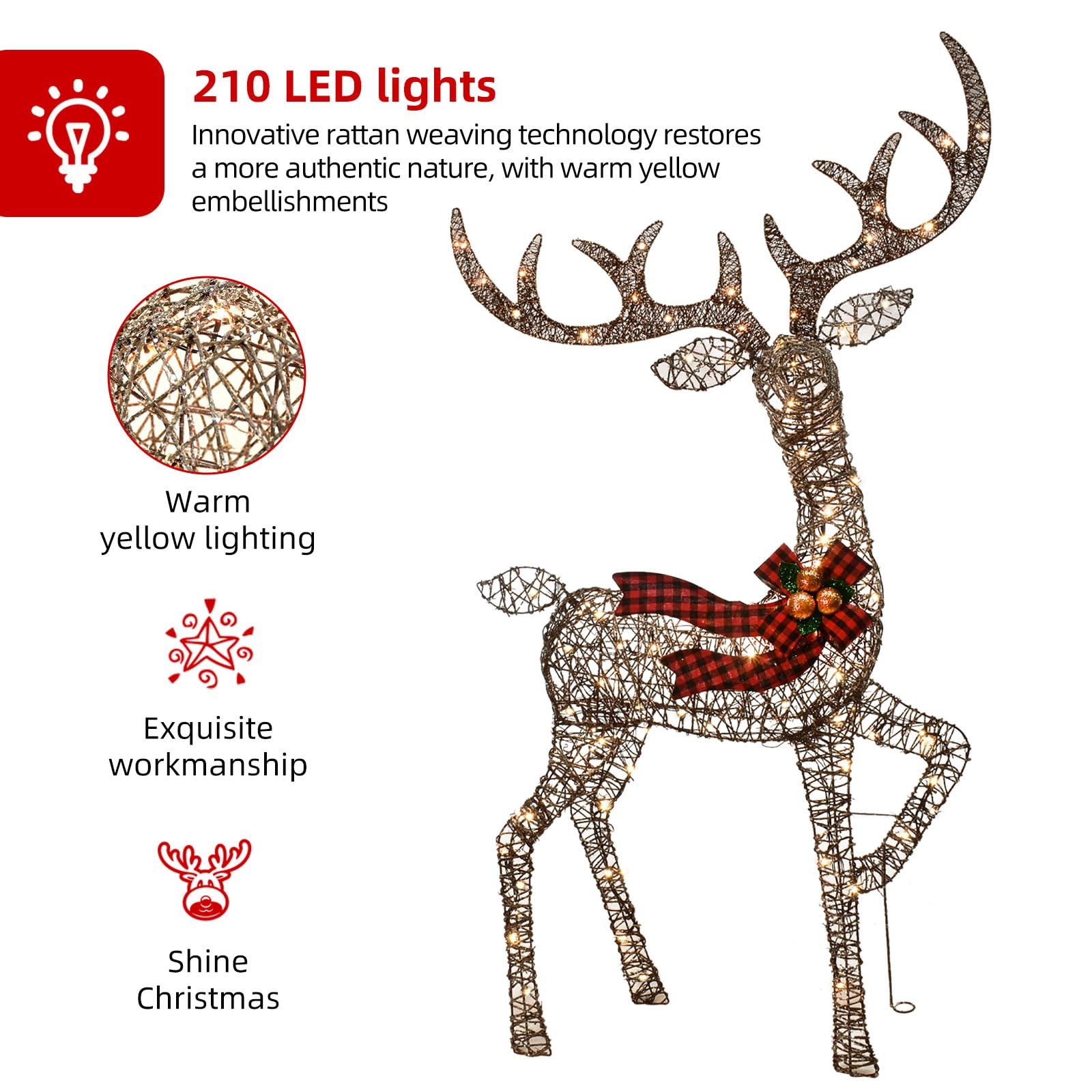 HOYECHI reindeer family staged in front yard showing scale and impact