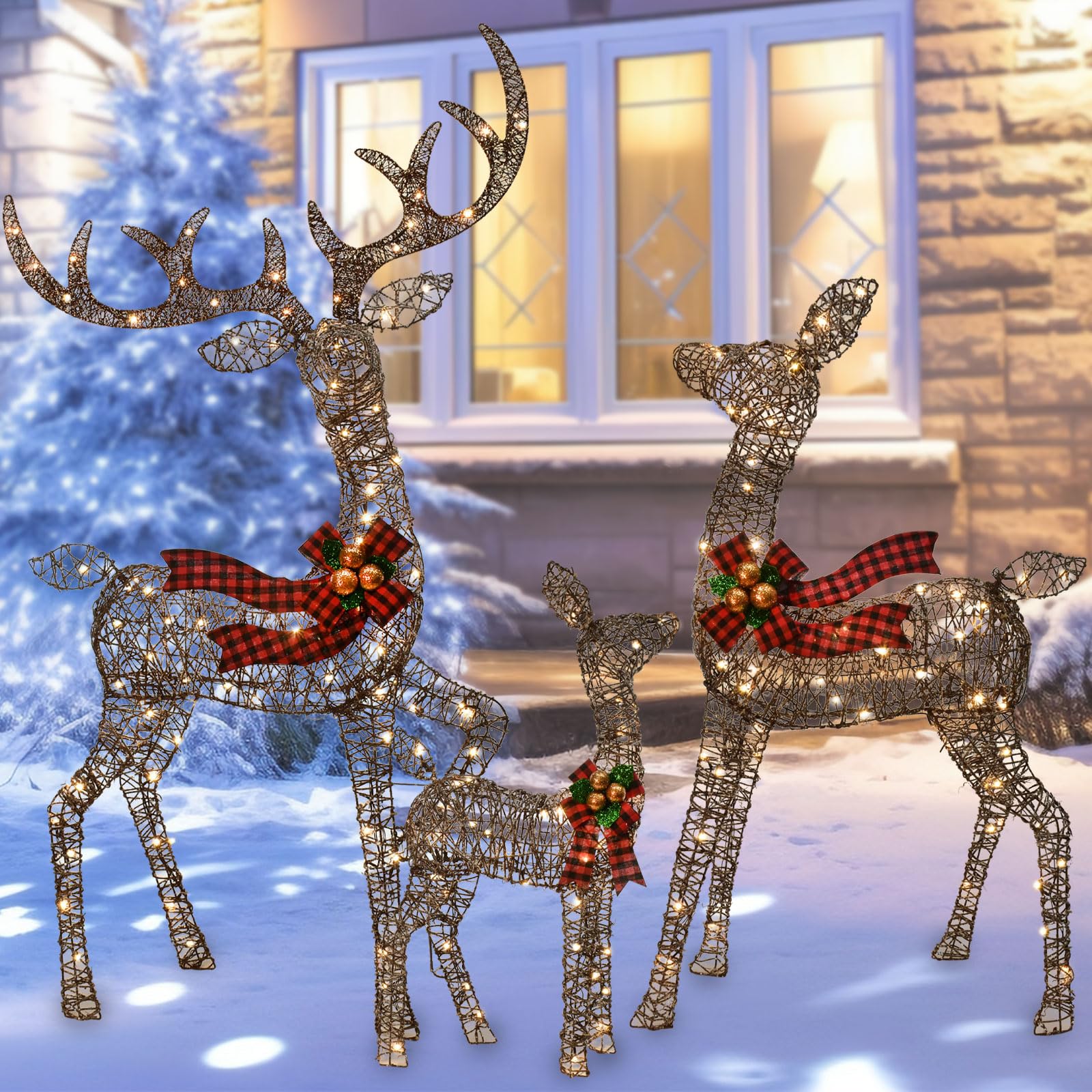 HOYECHI reindeer beside person to show size and visual proportion