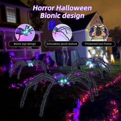 HOYECHI spiders glowing green eyes at night for spooky ambiance